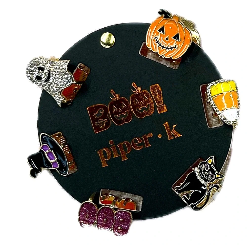NWT ⚜️🖤⚜️ Piper K Adorable Halloween Mini Metal Hair Claw Clips Set of 6